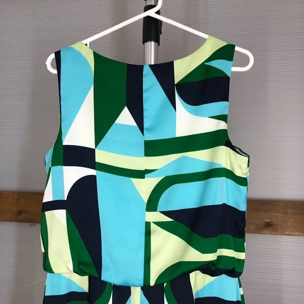 Ricki's Blue Green Yellow Geometric‎ Dress Sz 8 - Picture 8 of 12